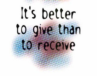 Giving better than receiving